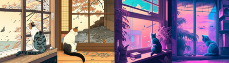 A collage of different images of cats and plants  Description automatically generated,A collage of cats looking out a window  Description automatically generated,A collage of cats sitting in a window  Description automatically generated,A collage of cats looking out a window  Description automatically generated